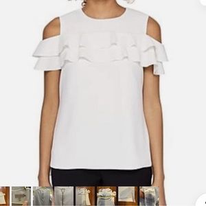 Ted Baker Hopee Double Frill Cold Shoulder Top